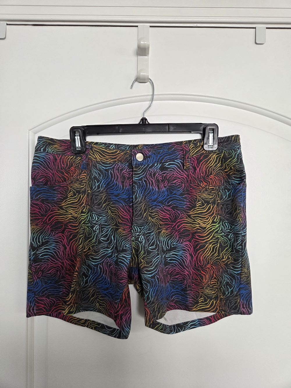 Men's Multicolor Multi-color Print Jean Shorts